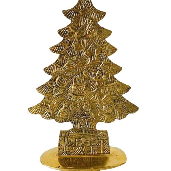 Image 1 of Vintage brass Christmas tree candlestick 1960's