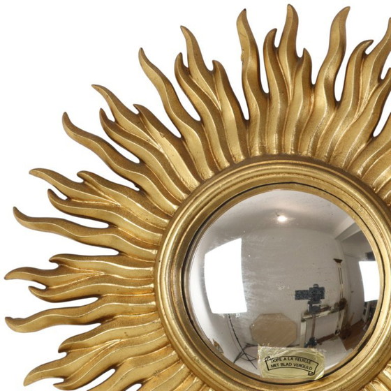Image 1 of Vintage Bladgoud Vergulde Zonnespiegel Sunburst Convex 52cm