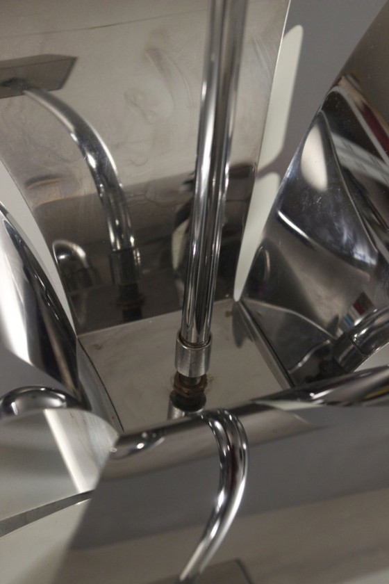 Image 1 of Zonca Illuminazione - Imposant lustre Space Age chromé design Italien 1970s