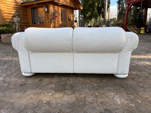 Fur Comodus — 2-zits leren bank — Duitsland — Sculpturale vintage loungeklassieker