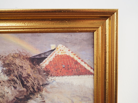 Image 1 of Gemälde "Der Regenbogen über dem Dorf", skandinavisches Design, 1960er Jahre