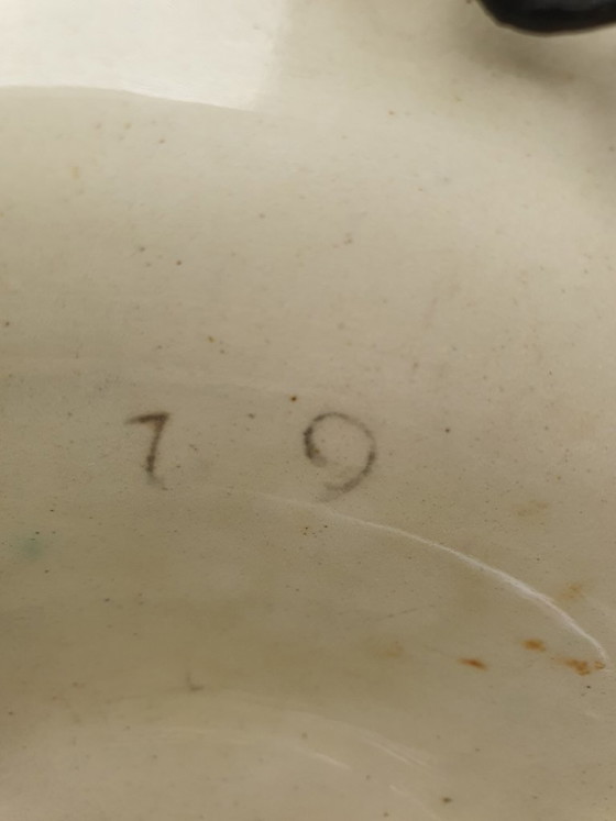 Hängender Majolika-Blumentopf mit Vögeln (Barbotine) – 23,5 cm – Vasen, Ceramic (photo 9 of 10)