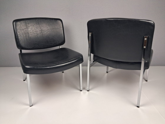 Set di 4 Poltrone Lounge Vintage, Anni '60 - '70 – Chrome, Skai (photo 3 of 11)