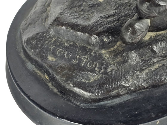 Guillame Coustou - 'Chaval de Marly' - bronze - signed - 19th century – Guillaume Coustou, Sculpture (photo 5 of 6)