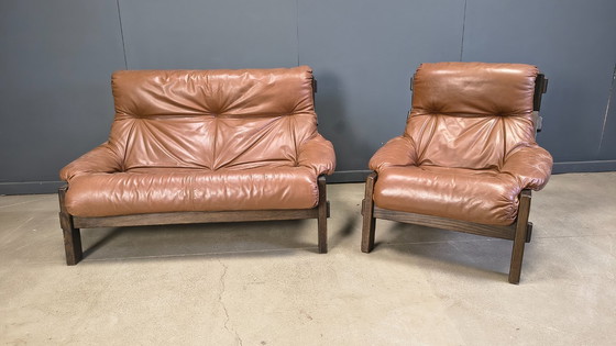 Image 1 of Vintage brutalistisch bankstel van Gerard Van den Berg voor Montis, jaren 70