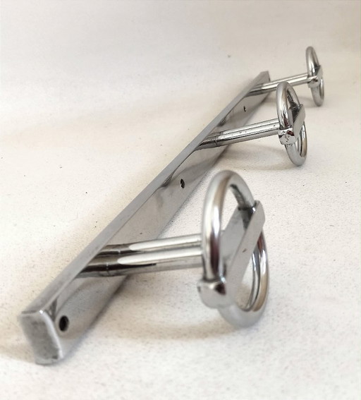 Triple Art Deco coat hooks by Jean Royère, 45 cm wide