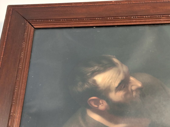 Grande stampa incorniciata dell'Ultima Cena dopo Adolph Schmitz | Cristo e San Giovanni | Arte murale (foto 8 di 15)