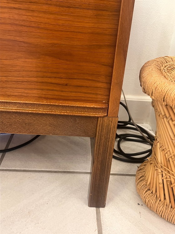 Image 1 of Vintage Platenmeubel / Kastje Met Roldeur, Kinnarps Zweden