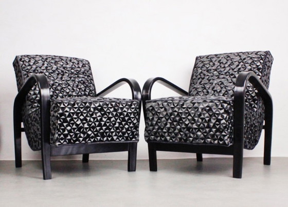 Image 1 of 2xArt Deco Armchairs No.139 "Night sky" 
