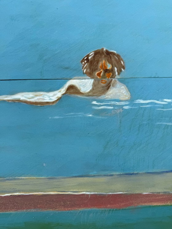 Image 1 of Gideon Appah, Nuotatore (2023), Numerato 12/75 e firmato a mano dall'artista, stampato a Londra, Regno Unito
