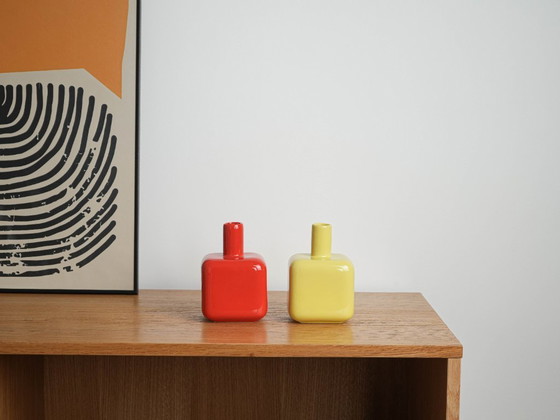 Image 1 of Red ceramic vase, German design, 1990s, manufactured by ASA Selection