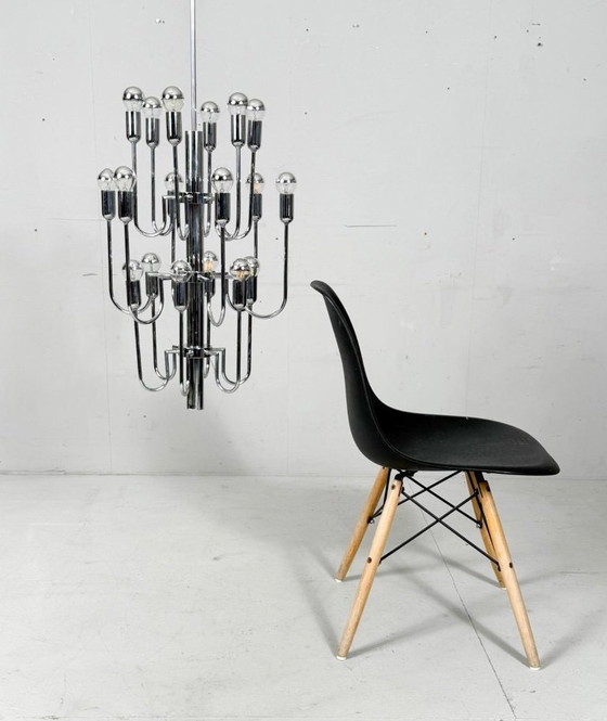 Image 1 of Mid-century chrome Sputnik chandelier by Gaetano Sciolari, Italy, 1970s