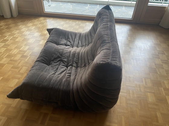 Image 1 of Divano a due posti Togo in velluto marrone