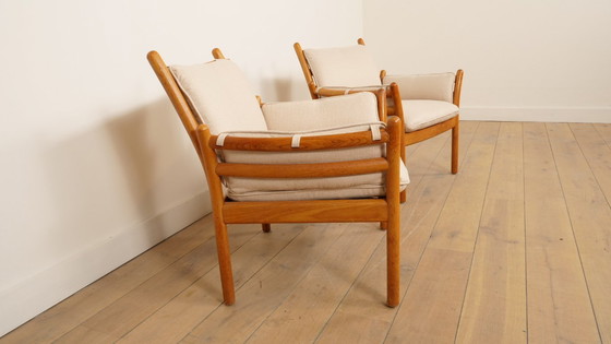 Image 1 of Set van 2 vintage fauteuils | Illum Wikkelsø voor Silkeborg | Model Genius | Teak