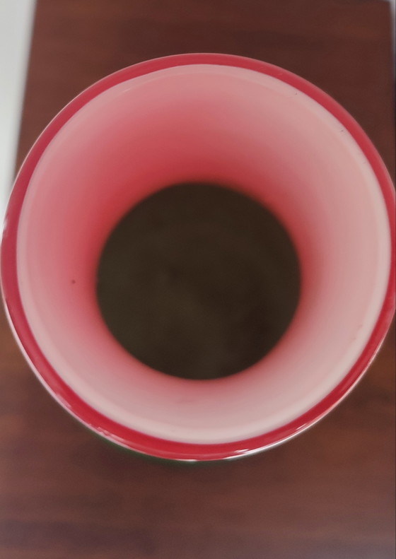 Image 1 of Jarrón tricolor abovedado de vidrio grueso