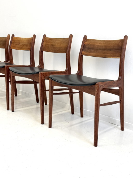 4 sillas de comedor danesas – eetkamerstoelen, Wood, Skai, Vintage (photo 2 of 11)