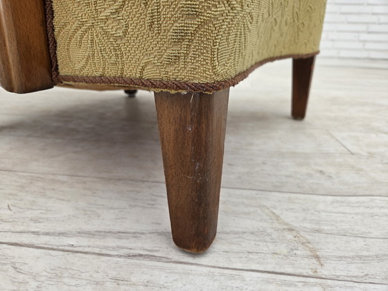 Image 1 of 1960er Jahre Dänischer Sessel, hellgrüner Möbelvelours, Buchenholz