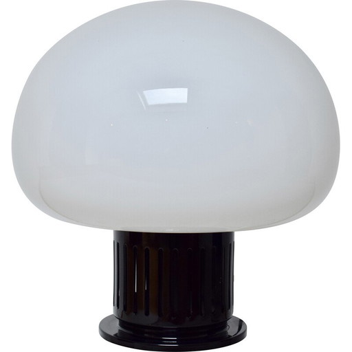 Lampe vintage Paola en métal laqué noir et verre pour Lumenform, 1968
