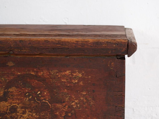 Baule antico dipinto con motivi floreali e serratura in ferro (c.1820) #47 – Cassettiere, Iron (photo 38 of 40)