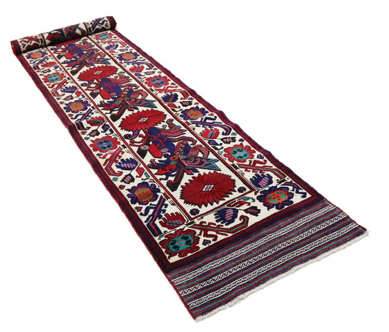 Image 1 of Afghaanse Kelim Deco Kunst Handgeweven Nieuw Tapijt 370 x 80 cm