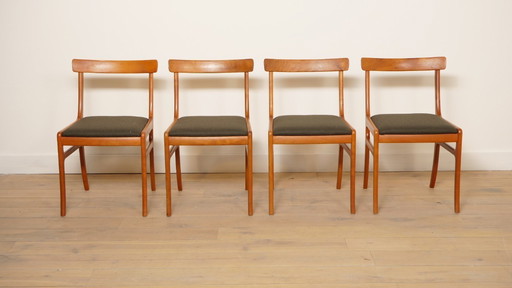 4 x sedia da pranzo | Ole Wanscher | Legno di ciliegio | Rivestita