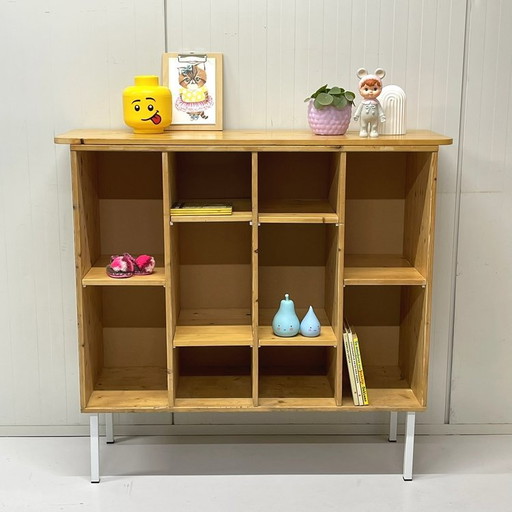 Vintage school cabinet wall cabinet compartment cabinet wood room divider