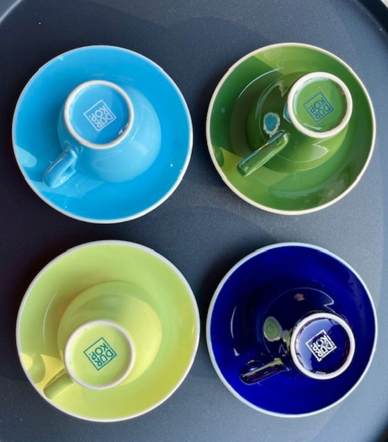 Image 1 of Set van 4 kleurrijke Dürkop Design kop en schotels