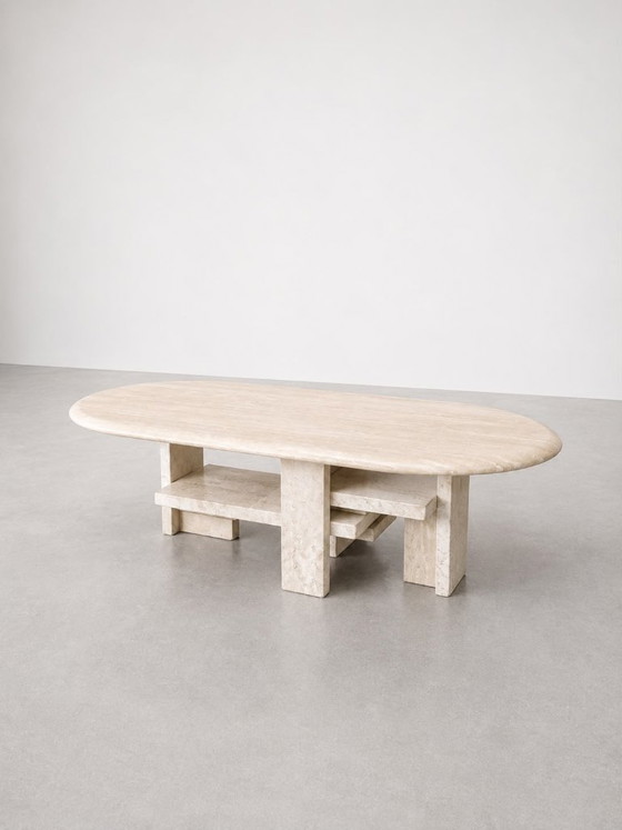 Travertine Modern Coffee Table Cream (photo 2 of 5)