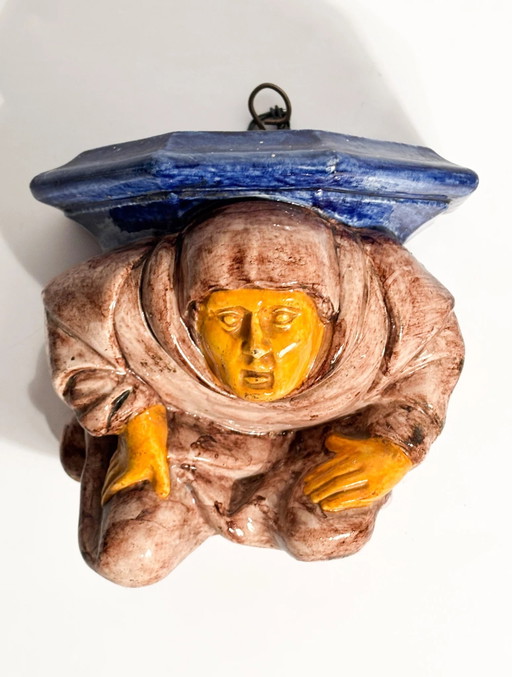Handbemaltes italienisches Keramikregal aus dem frühen 20. Jahrhundert – decoratieve objecten, Ceramic