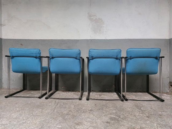 Image 1 of Blauer Rohrrahmenstuhl 1980
