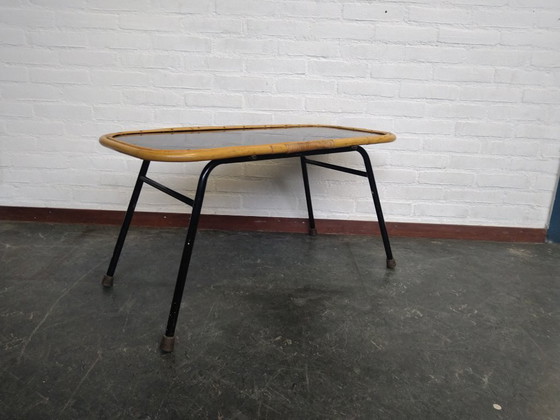 Image 1 of  Rohé Noordwolde salontafel in rotan met zwart glas