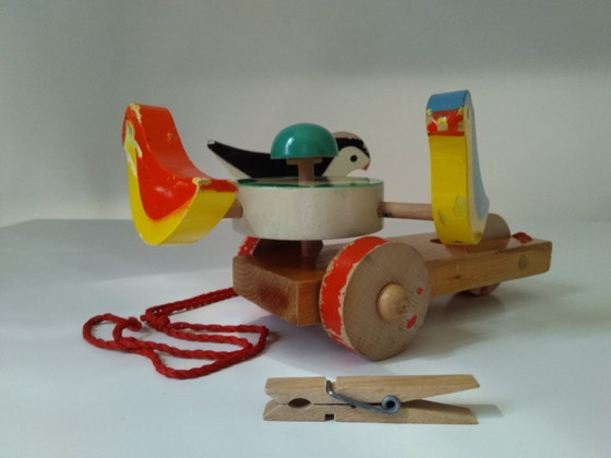 Image 1 of Jouet à tirer vintage en bois de hêtre des années 1960