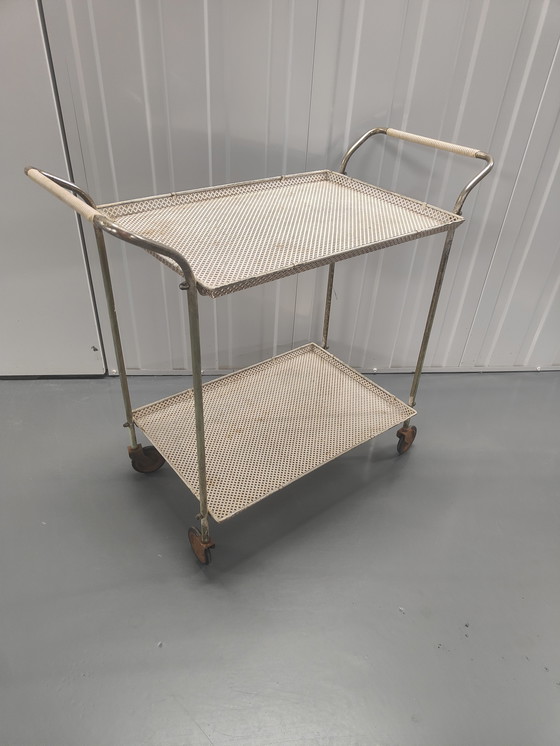 Image 1 of carrello in metallo anni 50-60 colore bianco/crema