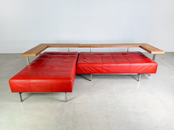 Image 1 of Original Rolf Benz Corner Sofa Dono 6100 Couch Design Sofa Leather Red