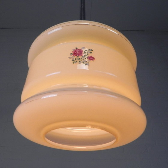 Image 1 of Art Deco pendant lamp with beige glass shade, 1930s