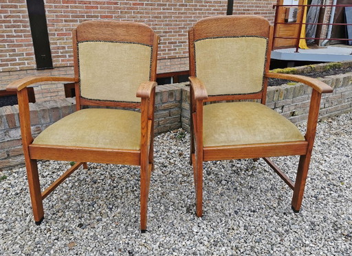 Deux chaises de bureau/de salle à manger antiques et restaurées