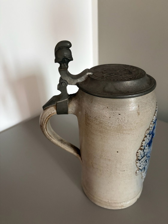 Boccale da birra tedesco da collezione, da 1 litro, Accessori da tavola, Ceramica, Grigio (foto 5 di 10)