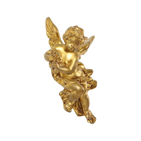 Image 1 of Grande angelo dorato in gesso