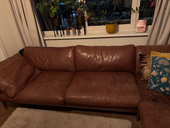 Image 1 of Leren hoekbank