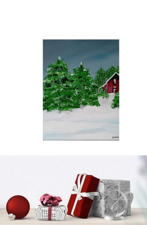 Image 1 of Kerst(winter)schilderij