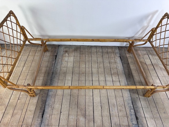 Image 1 of Letto vintage anni '60 in rattan e bambù