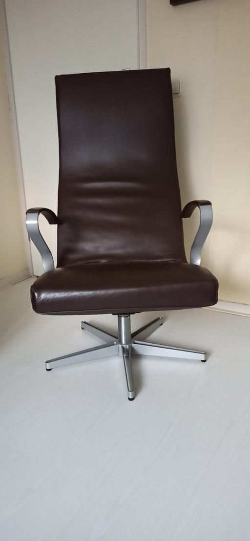 Poltrona reclinabile svedese in pelle Söderbergs