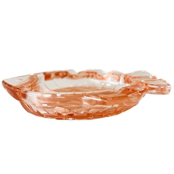 Image 1 of Cendrier/boîte à bijoux en verre rose style milieu du siècle, en forme de poisson, Rosaline, années 1970