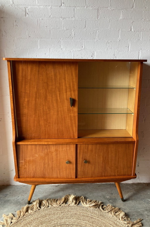 Retro vintage mid-century sideboard,high-board,bar cabinet,display case