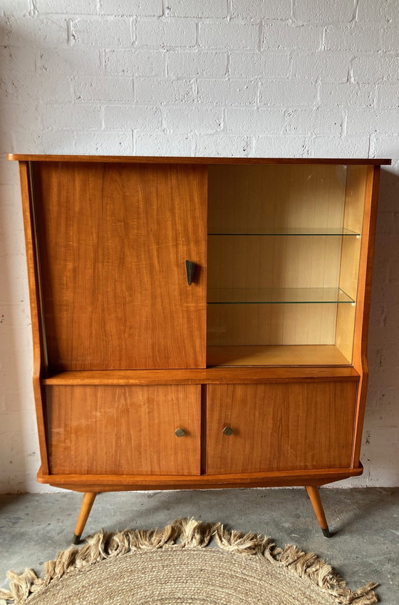 Image 1 of Buffet rétro vintage Mid Century, meuble haut, meuble de bar, vitrine d'exposition