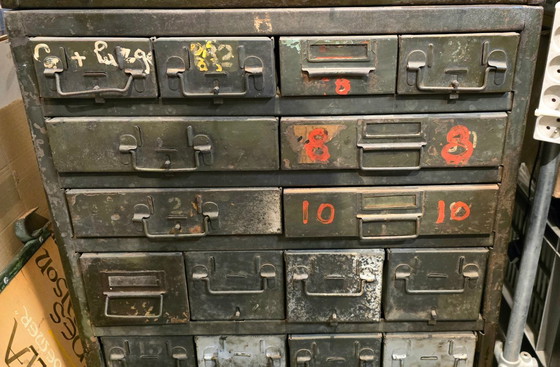 Image 1 of Military workbench - Two metal military mechanic's workbenches