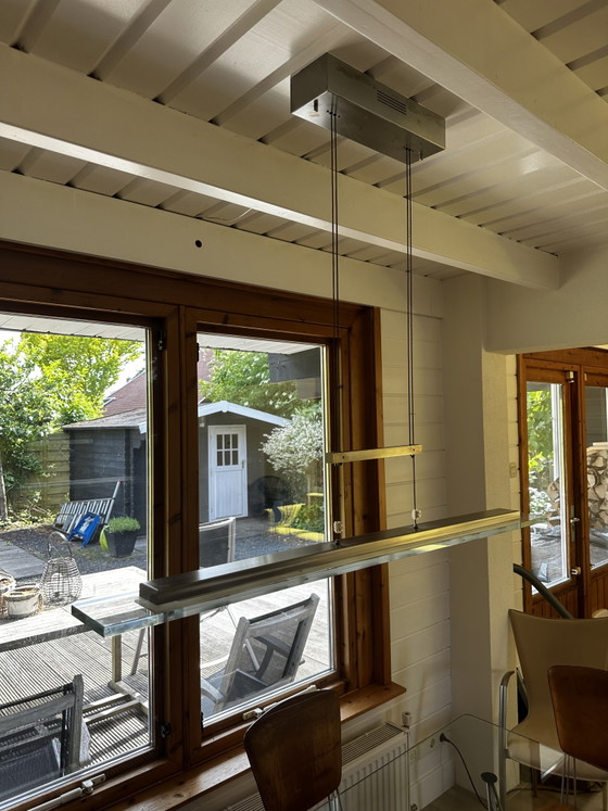 Image 1 of Moderne, dimmbare LED-Tischleuchte aus Edelstahl und Glas