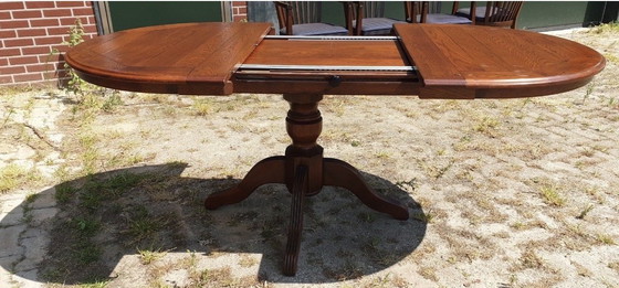 Image 1 of Bannink jugendstil eetkamer tafel uitschuifbare met tussenbladen 