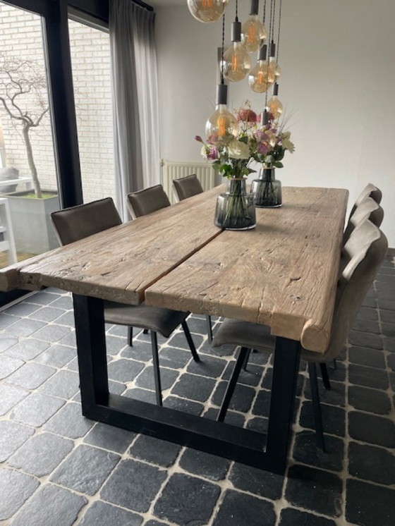 Image 1 of Table de salle à manger fabriquée à partir de volets chinois