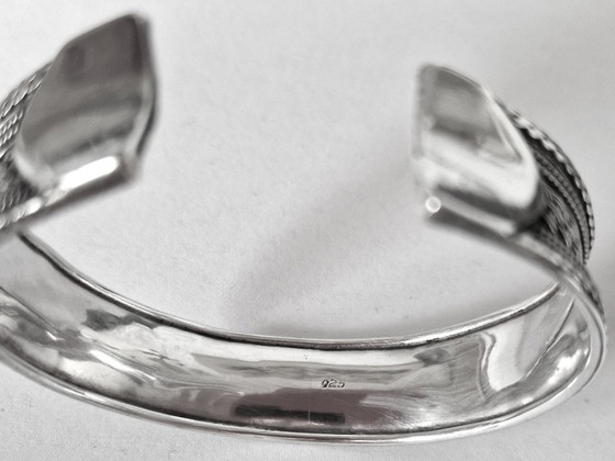 Image 1 of Silver bracelet - Silver clamp bracelet - 80s - 925